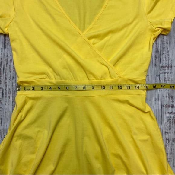 MSBasic Cross Wrap A-Line Yellow Dress. Size M. Like New Condition. - Picture 11 of 12